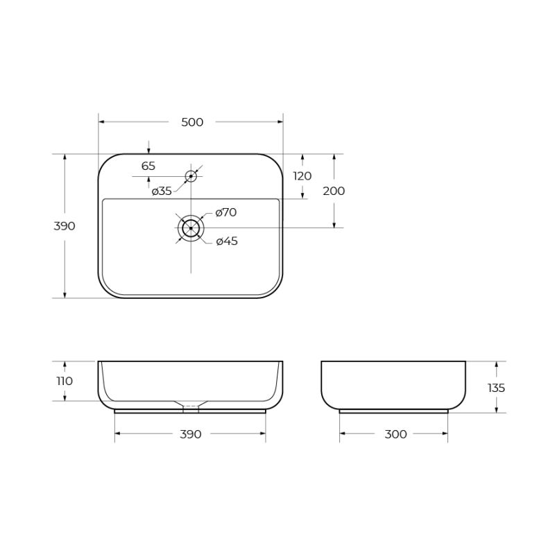 Накладная раковина BelBagno BB1334