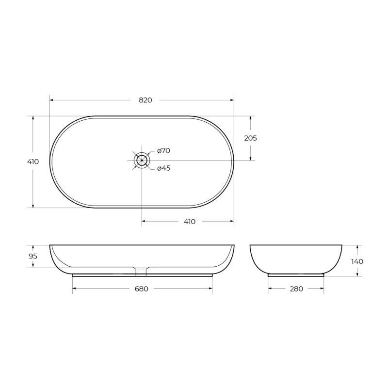 Накладная раковина BelBagno BB1357