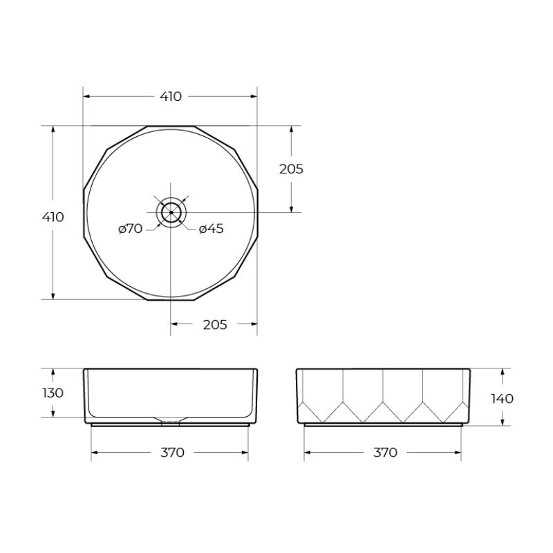 Накладная раковина BelBagno BB1404