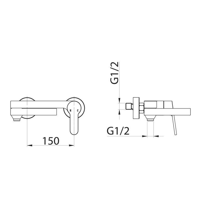 Смеситель для ванны и душа BelBagno DELTA DEL-VASM-IN