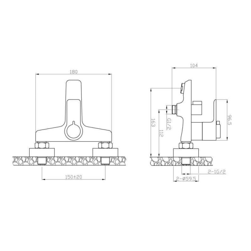 Смеситель термостатический для ванны и душа BelBagno ANCONA ANCONA-VASM-CRM