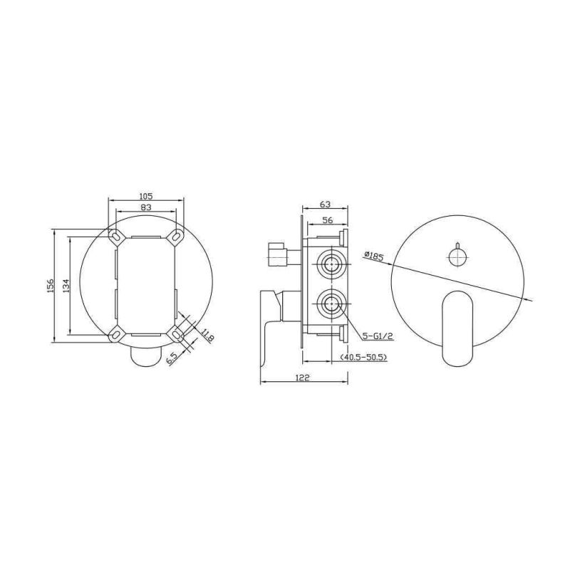 Встраиваемый смеситель для душа BelBagno ANCONA ANCONA-VDI-CRM