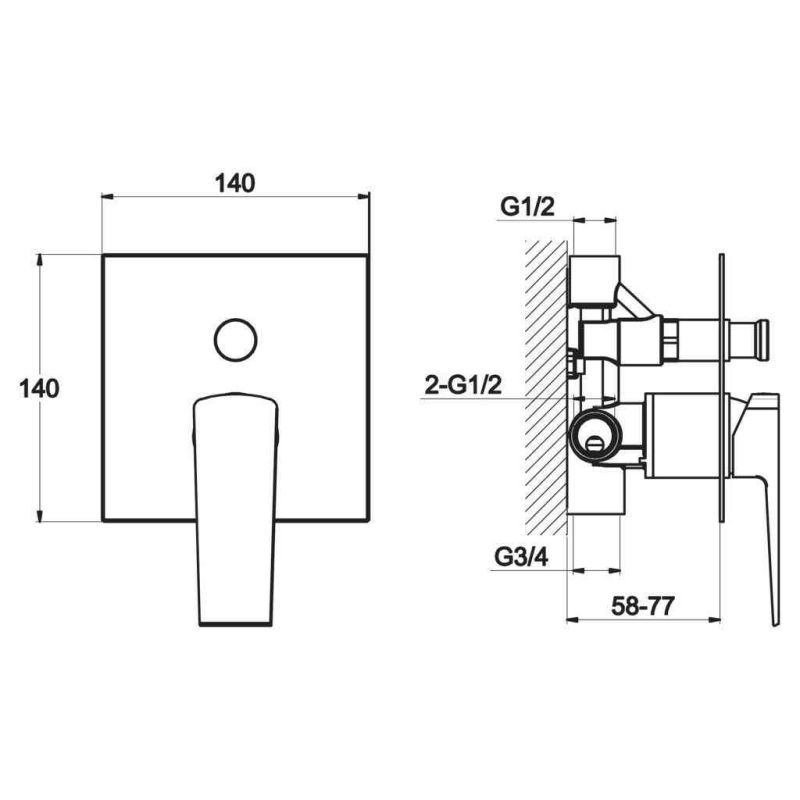 Встраиваемый смеситель BelBagno ARLIE ARL-BASM-CRM