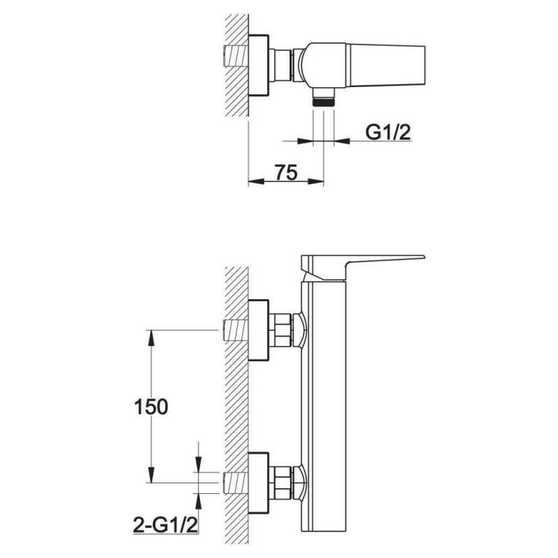 Смеситель для душа BelBagno ARLIE ARL-ESDM-CRM