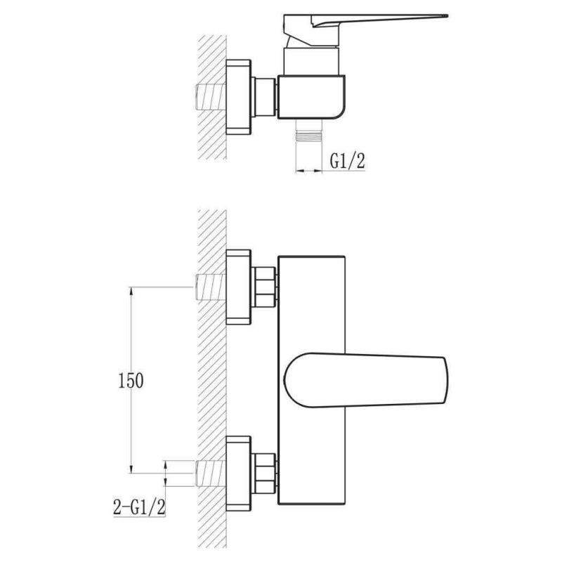 Смеситель для душа BelBagno CARIN CAR-ESDM-CRM