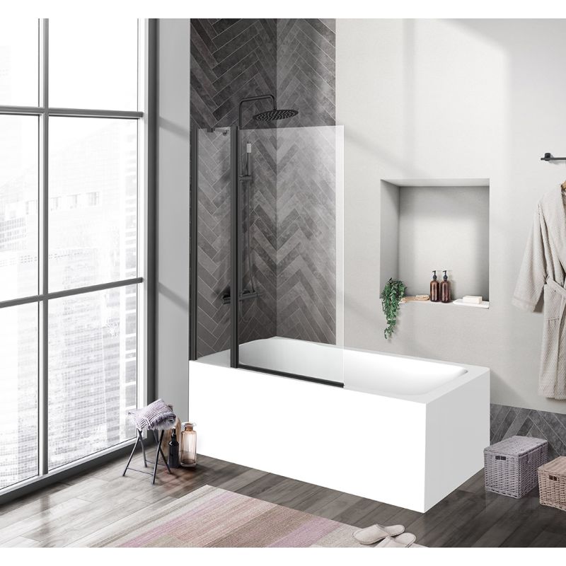 Душевая шторка на ванну BelBagno UNO-V-11-100/150-C-NERO Душевая шторка на ванну BelBagno UNO-V-11-100/150-C-NERO