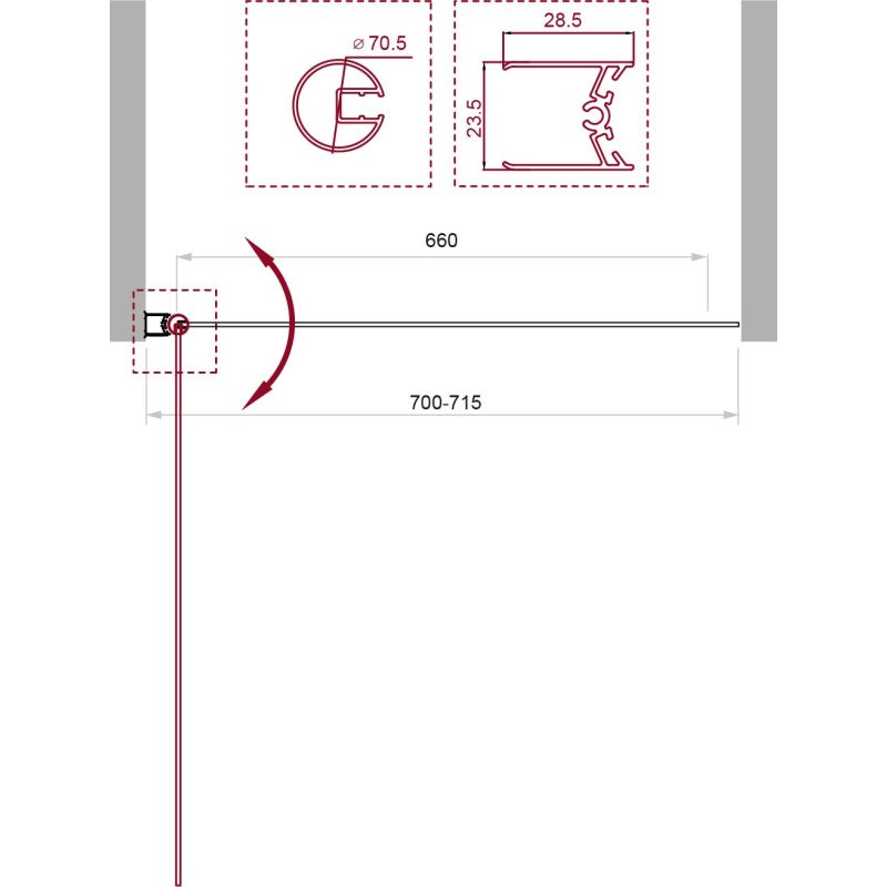 Душевая шторка на ванну BelBagno UNO-V-1-70/150-C-Cr