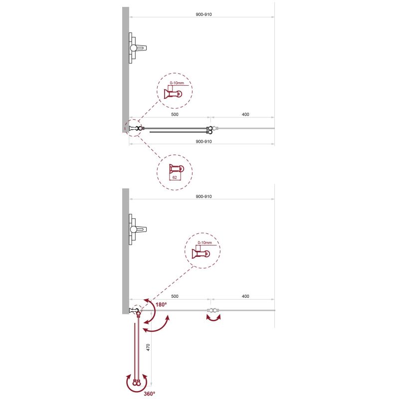 Душевая шторка на ванну BelBagno UNO-V-2-90/150-C-Cr