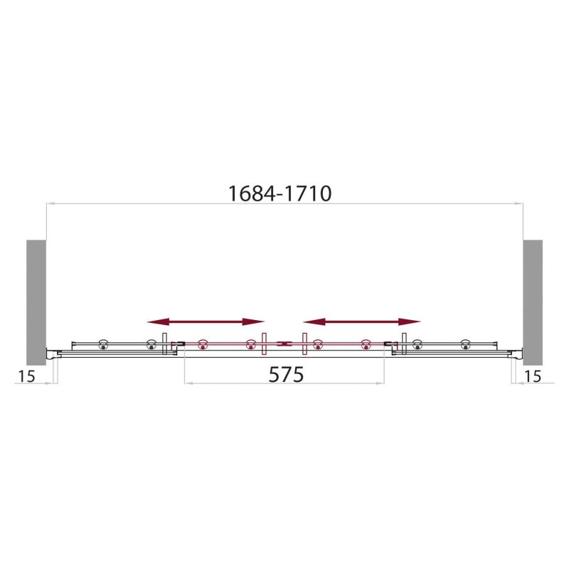 Душевая шторка на ванну BelBagno UNO-VF-2-170/145-C-Cr