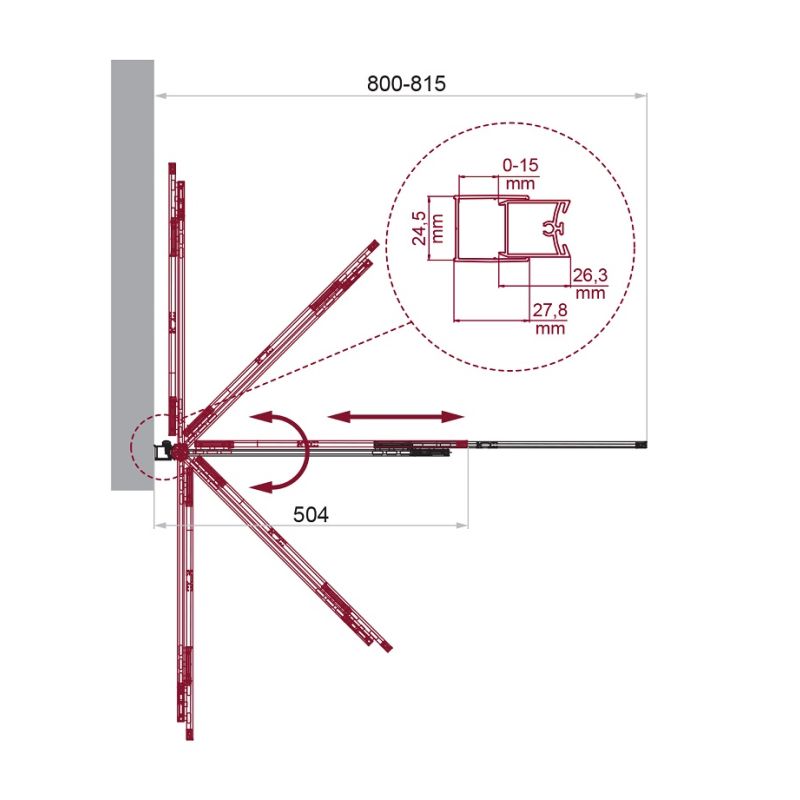 Душевая шторка на ванну BelBagno LUCE-VF-11-80/145-C-Cr