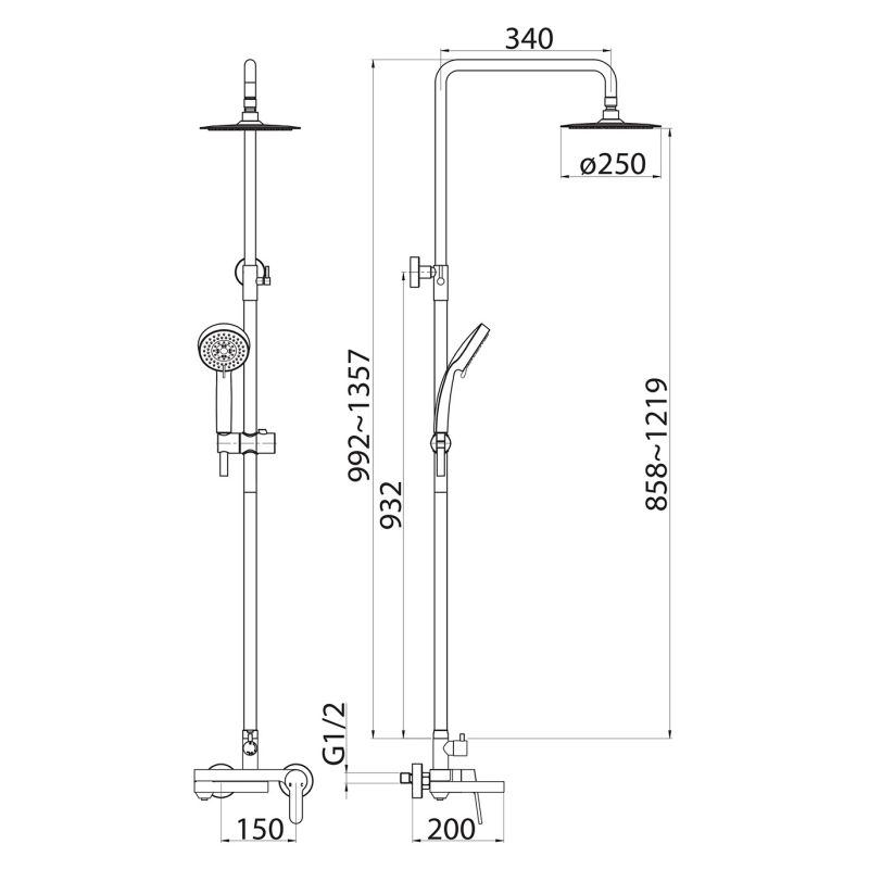 Душевая стойка BelBagno DELTA DEL-VSCM-IN
