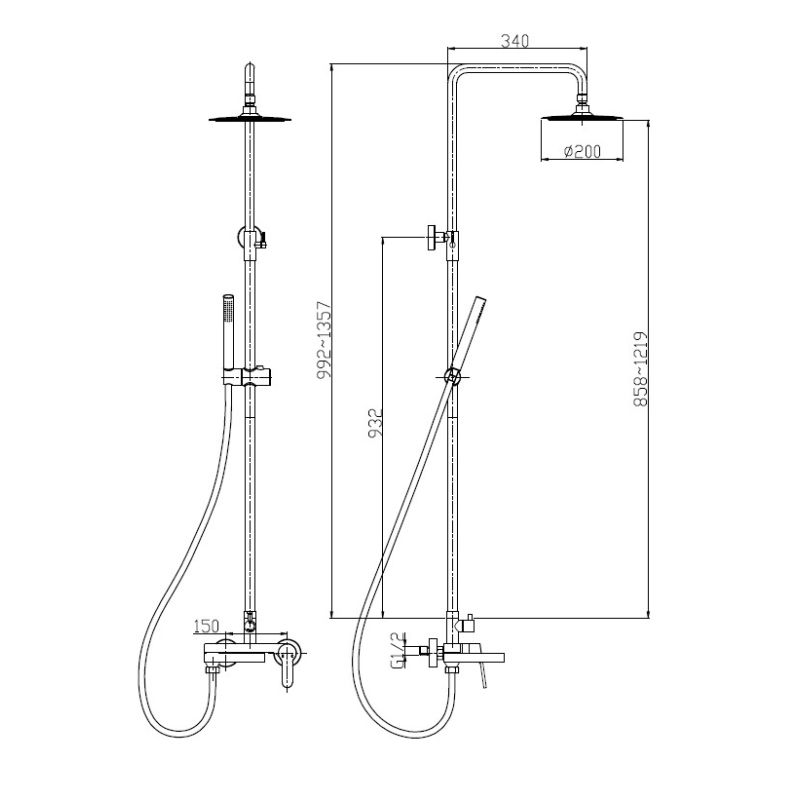 Душевая стойка BelBagno DELTA DEL-VSCM-BORO