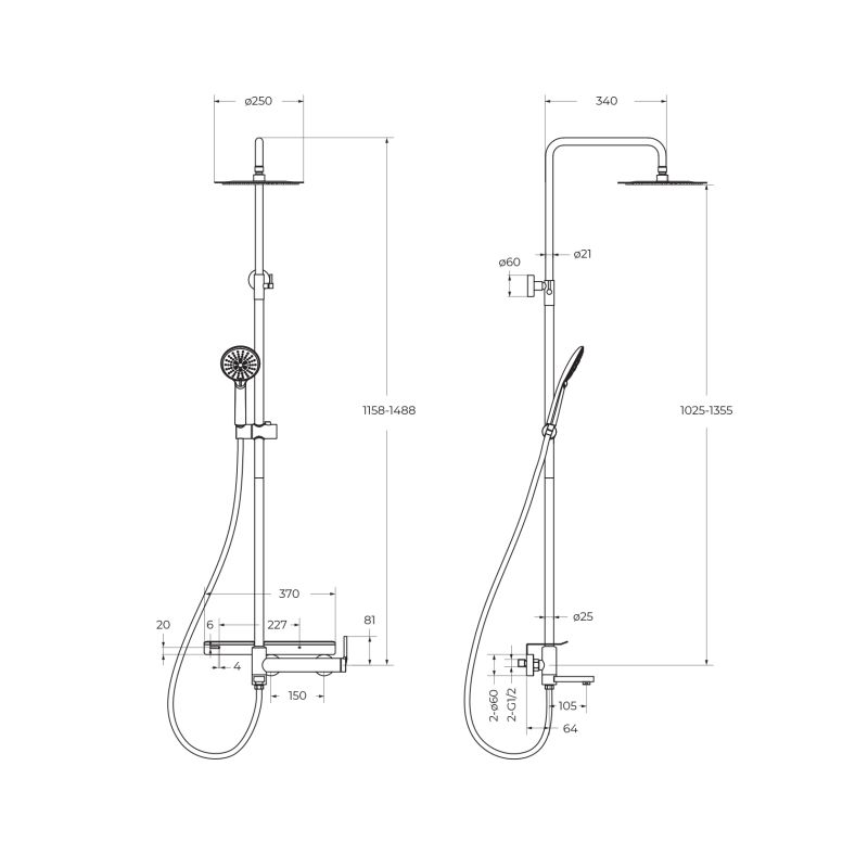 Душевая стойка BelBagno ETNA ETN-VSCM-IN