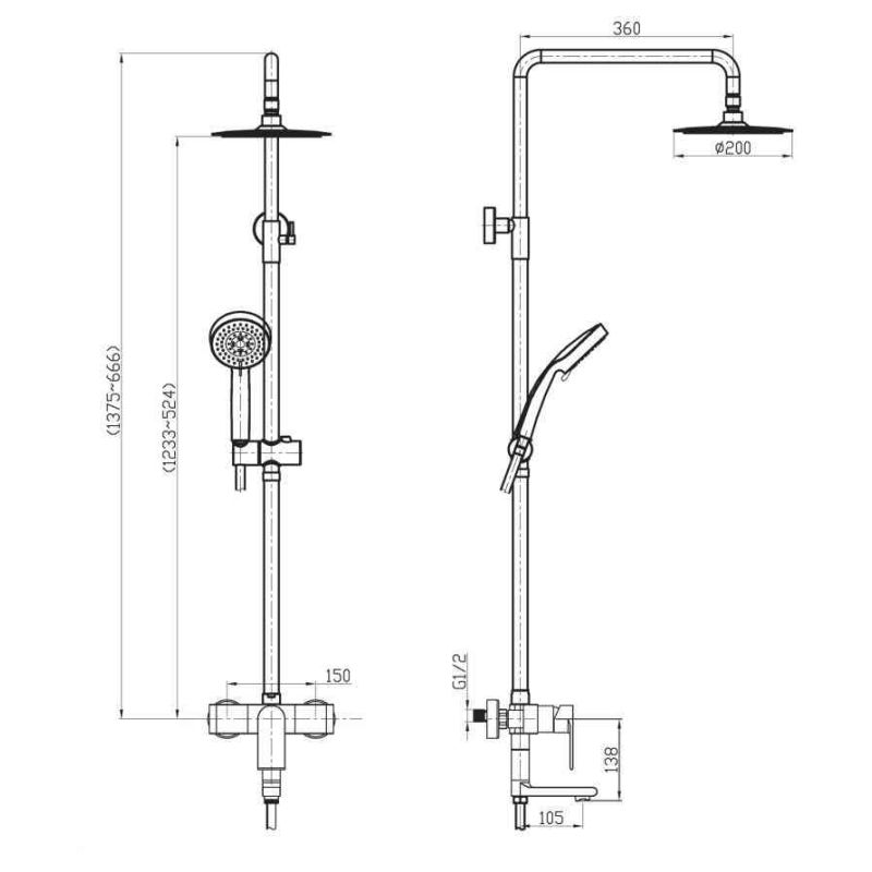 Душевая стойка BelBagno NOVA NOV-VSCM-IN