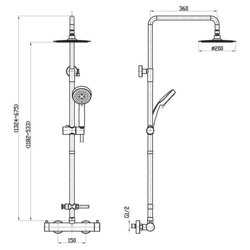 Душевая стойка BelBagno NOVA NOV-VSC-T-IN