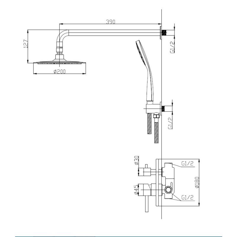 Душевой комплект встраиваемый BelBagno ETNA-SET-DDS-IN