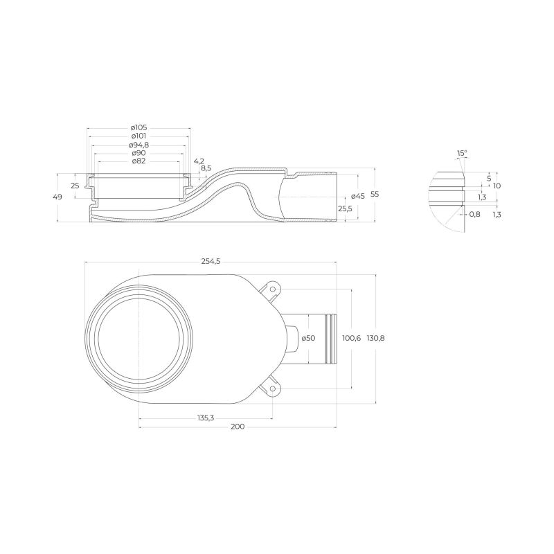 Душевой лоток BelBagno BB-LD-LUCE-60-CR