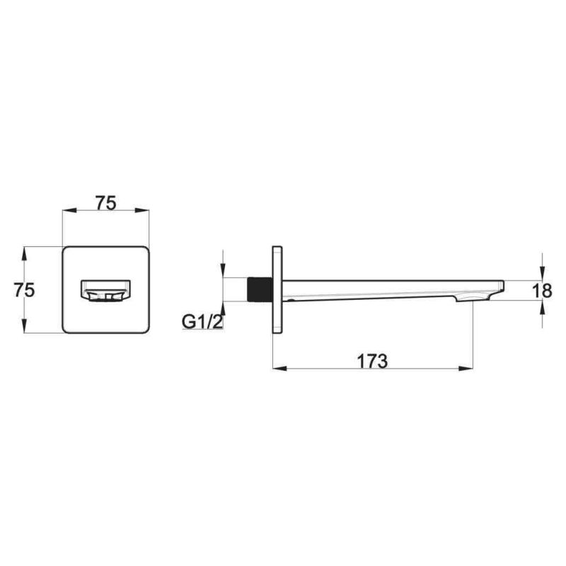 Излив для ванны BelBagno CARIN CAR-BC-CRM