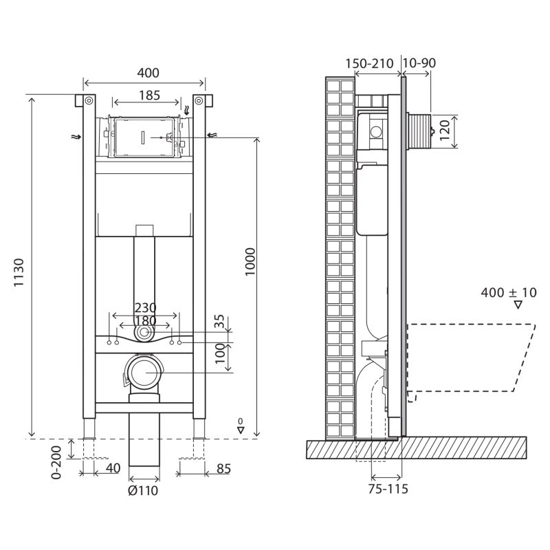 Инсталляция для унитазов BelBagno BB004-40 EXPERT