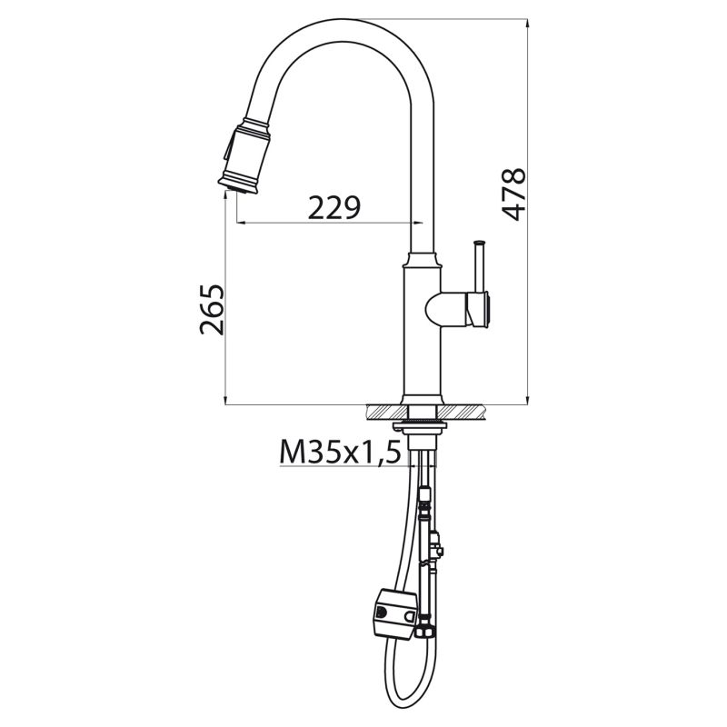 Смеситель для кухни BelBagno BB-LAM58-IN