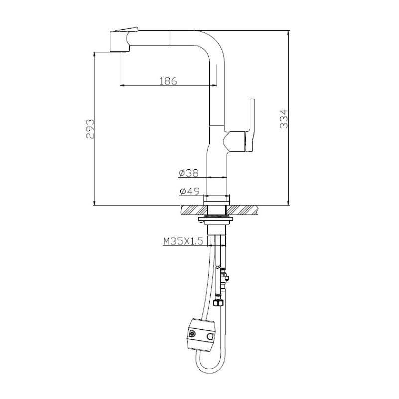 Смеситель для кухни BelBagno BB-LAM60-NERO