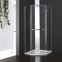 Душевой уголок Cezares BERGAMO-W-R-1-90-ARCO-C-Cr-L-IV, 90 х 90 см, стекло прозрачное, профиль хром