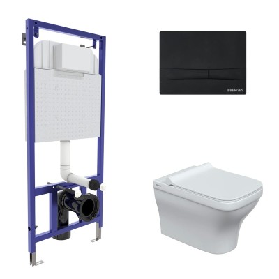 Комплект BERGES: инсталляция NOVUM кнопка F5 черная ...