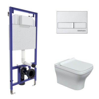 Комплект BERGES: инсталляция NOVUM кнопка L2 матовый...