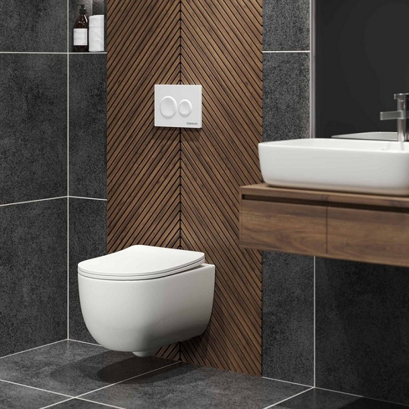 Инсталляция BERGES для скрытого монтажа унитаза NOVUM кнопка O1 белая