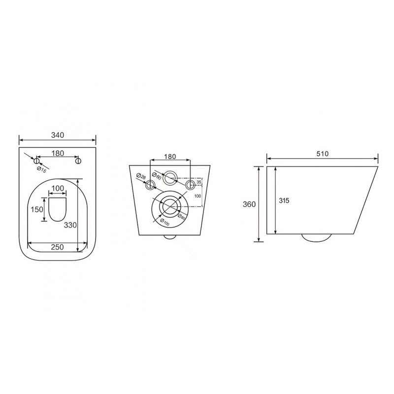 Унитаз BERGES подвесной FLOE S Rimless 51 см, сиденье дюропласт Floe S Slim SO, микролифт, быстросъём