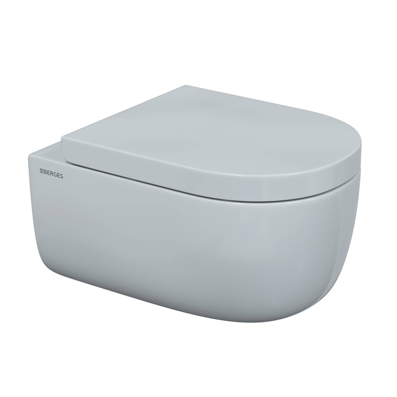 Комплект BERGES для монтажа  подвесного унитаза: инсталляция NOVUM525, кнопка L5 Soft Touch черная, унитаз EGO XL 54 см, сиденье дюропласт Toma SO, микролифт, быстросъем