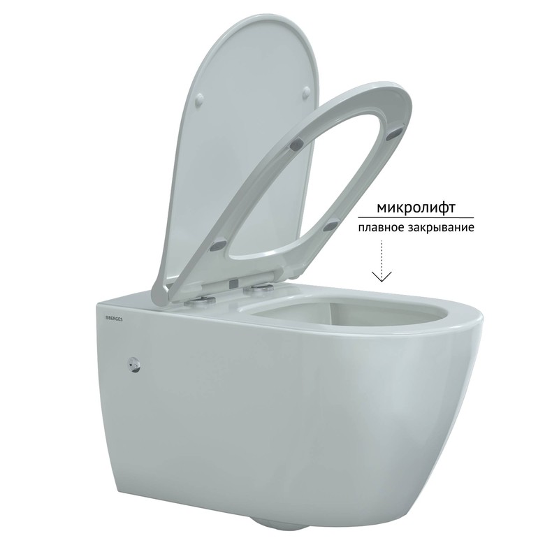 Комплект BERGES: инсталляция NOVUM, кнопка L3, унитаз MASCON  Rimless, сиденье дюропласт Toma Slim SO