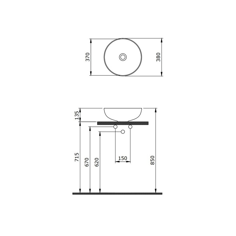 Раковина BERGES Ego встраиваемая/навесная, 61х47,5 см