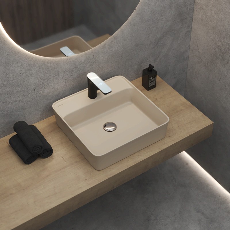 Раковина BERGES Ego SL накладная, 38x38 см, матовый жасмин