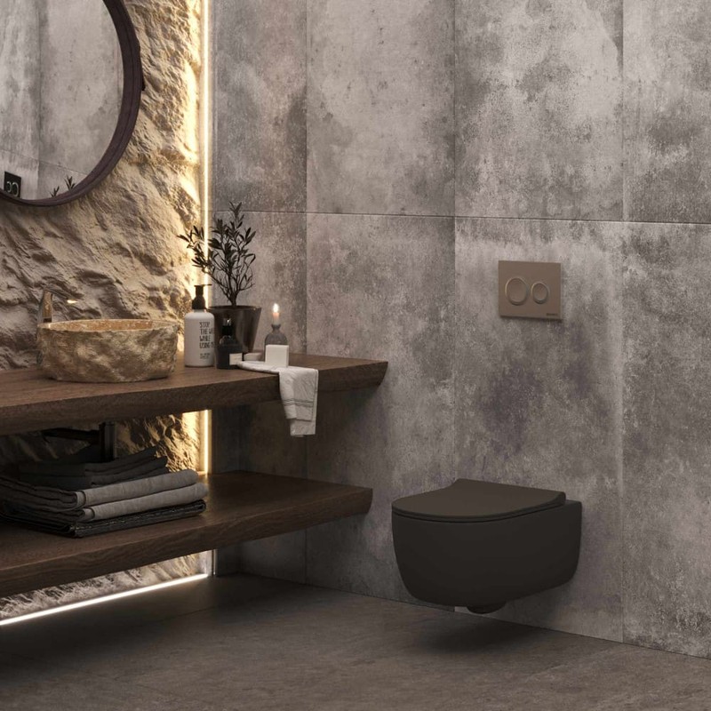 Инсталляция BERGES для скрытого монтажа унитаза NOVUM кнопка O2 матовый хром