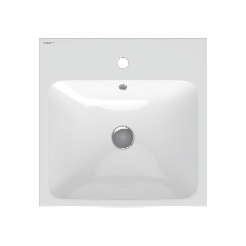 Раковина BERGES Ego встраиваемая снизу, 55х41 см, без отверстия под смеситель