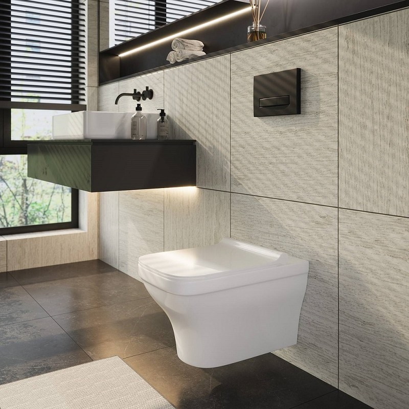 Унитаз BERGES подвесной STRATI 53,5 см , сиденье дюропласт Strati SO, микролифт, быстросъем