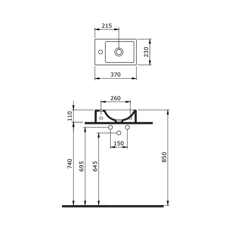 Раковина BERGES Mascon накладная, Ø 38 см, без отверстия под смеситель