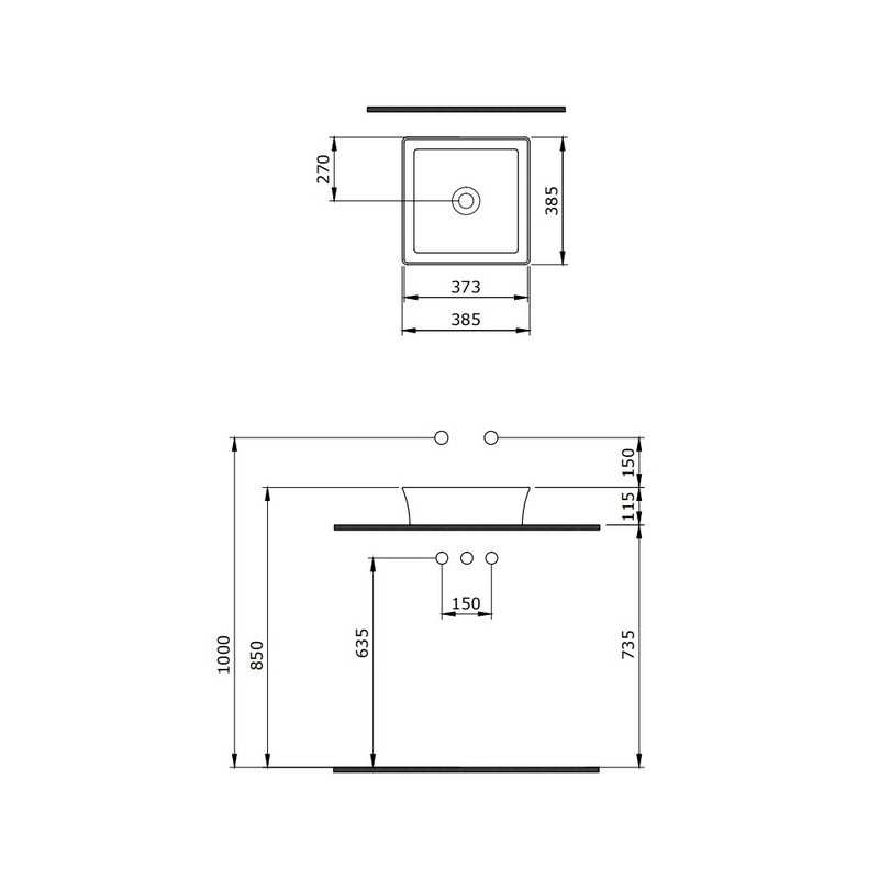 Раковина BERGES Mascon накладная, Ø 45 см, матовый антрацит, без отверстия под смеситель