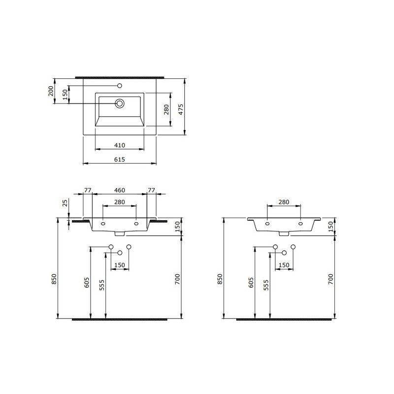Раковина BERGES Ego накладная, 50х40 см, без отверстия под смеситель
