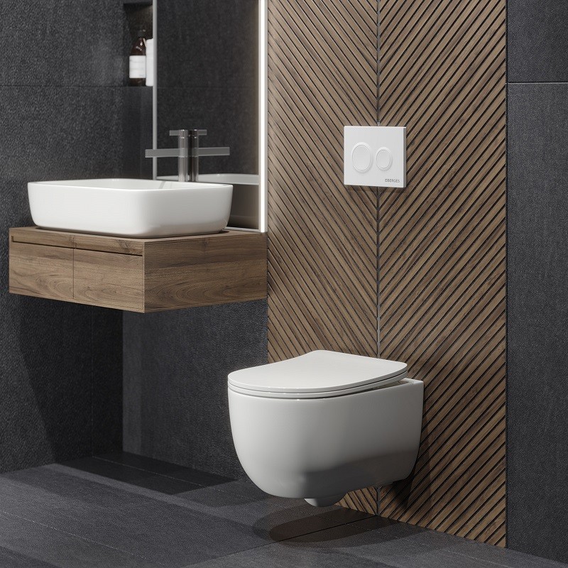 Унитаз BERGES подвесной VENTAS Rimless 49 см, сиденье дюропласт Ventas Slim SO, микролифт, быстросъём