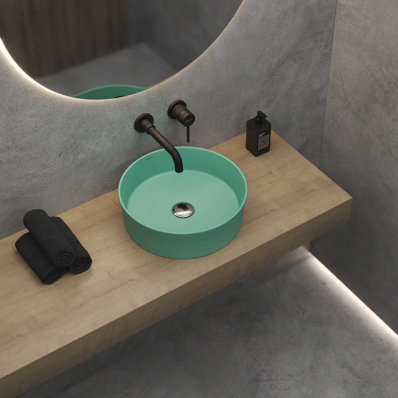 Раковина BERGES Ego SL накладная, Ø 38 см, матовый жасмин