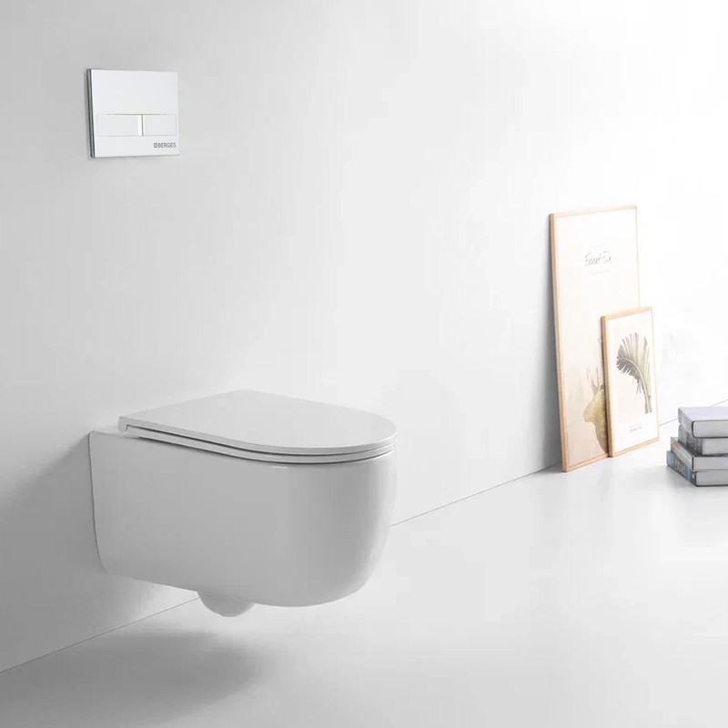Унитаз BERGES подвесной Tornas Rimless 53 см, сиденье дюропласт Tornas Slim SO, микролифт, быстросъём