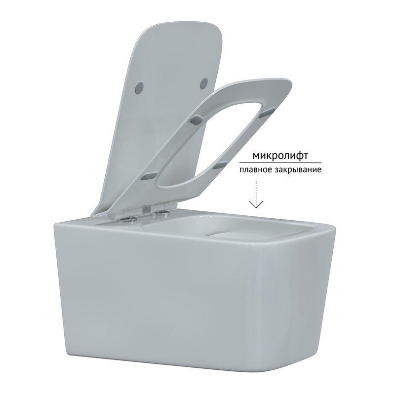 Комплект BERGES для монтажа  подвесного унитаза: инсталляция NOVUM525, кнопка F3 хром глянец, унитаз FLOE Rimless, сиденье дюропласт Floe Slim SO, микролифт, быстросъем