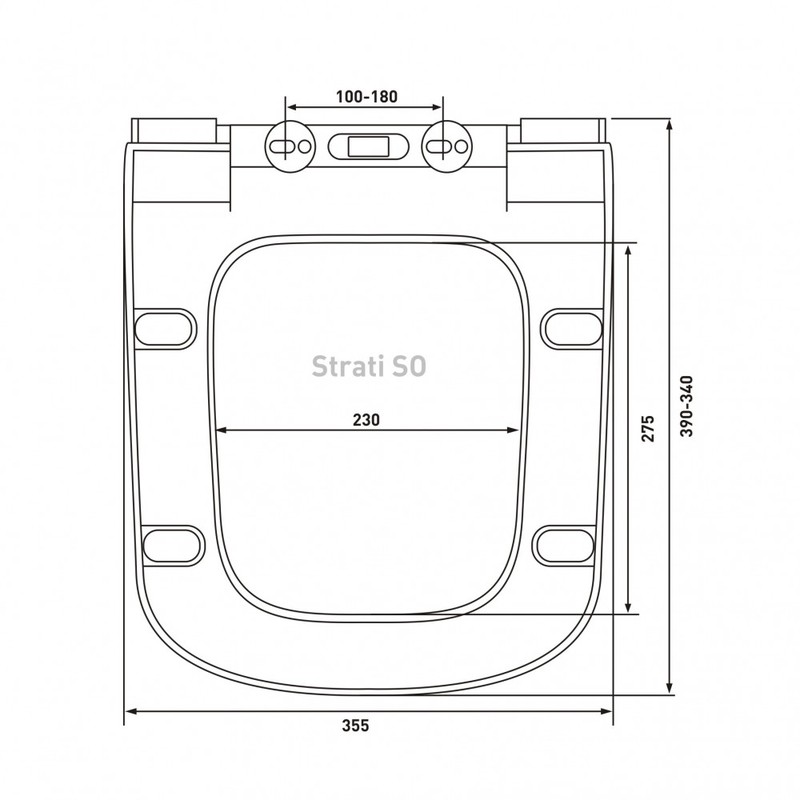 Унитаз BERGES подвесной STRATI 53,5 см , сиденье дюропласт Strati SO, микролифт, быстросъем