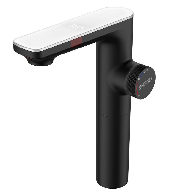 Смеситель для раковины BERGES MORANS сенсорный высокий, черный матовый