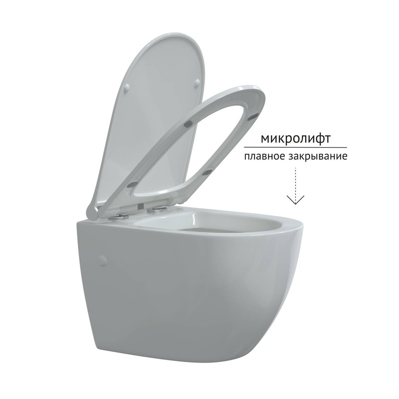 Комплект BERGES для монтажа подвесного унитаза: инсталляция NOVUM525, кнопка D5 Soft Touch черная, унитаз OKUS, сиденье дюропласт Toma Slim SO