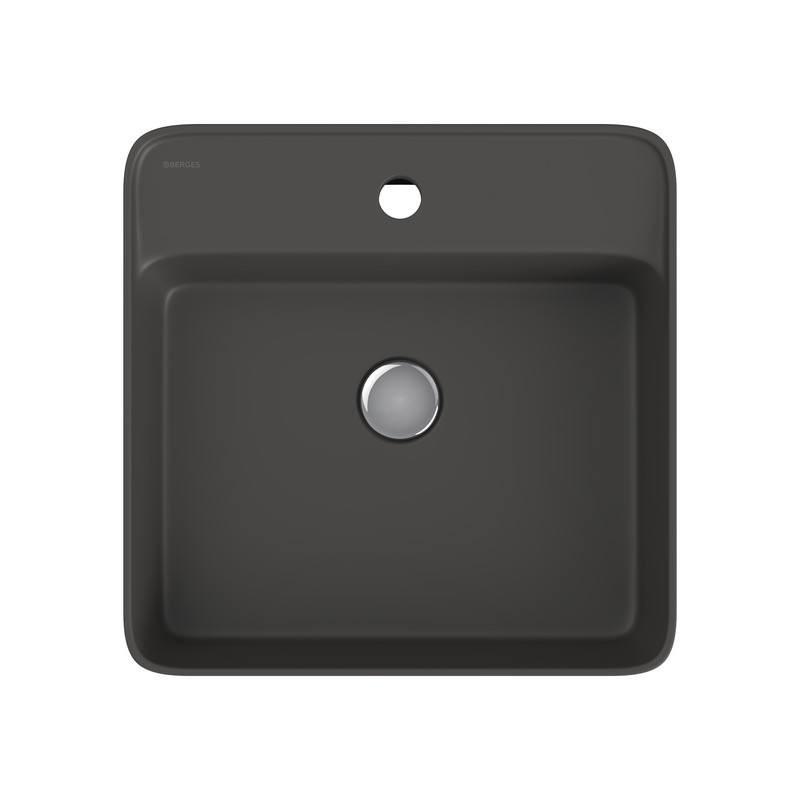 Раковина BERGES Ego SL накладная, 38x38 см, матовый антрацит