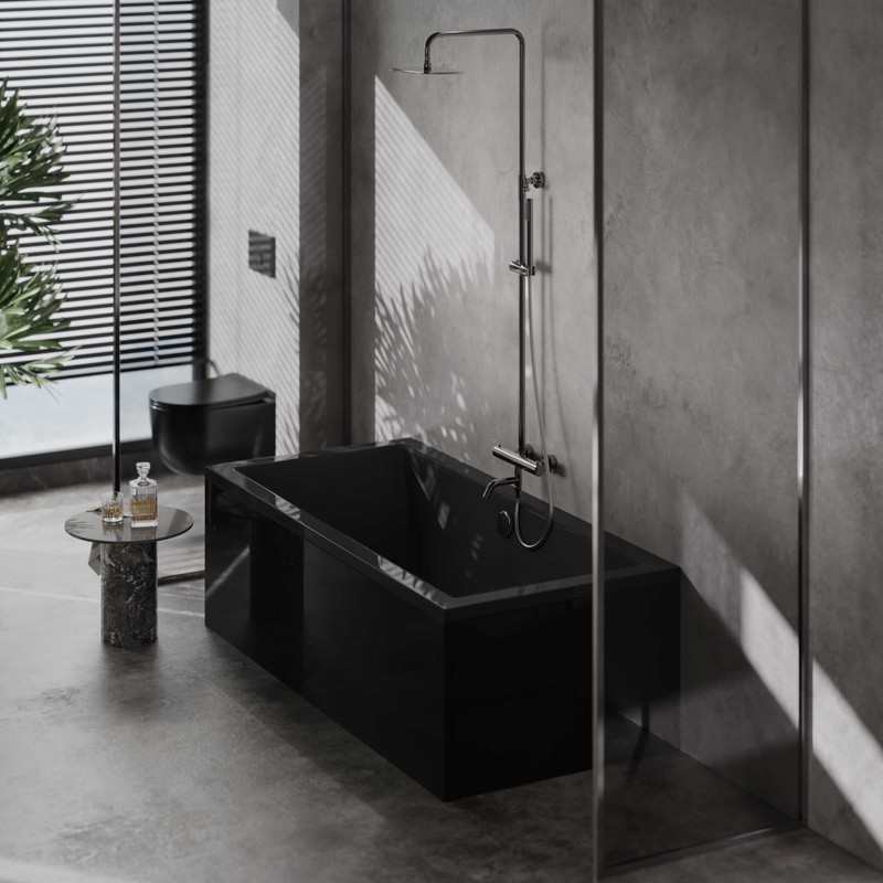 Ванна BERGES акриловая TARI 170х80, черный глянец