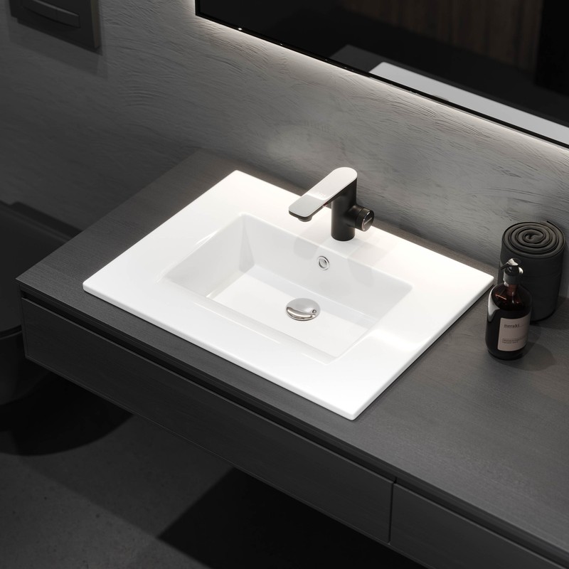 Раковина BERGES Ego накладная, 50х40 см, без отверстия под смеситель